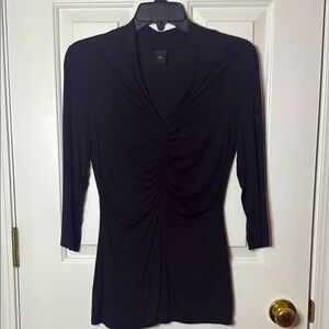 Ann Taylor Classic Black v-neck top XS